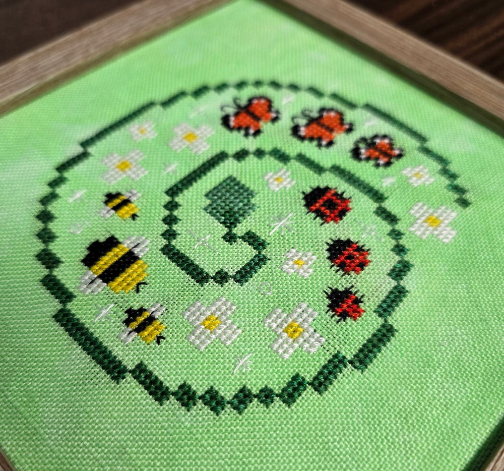 Bugs and a Bee on a Vine by Yahnina Designs