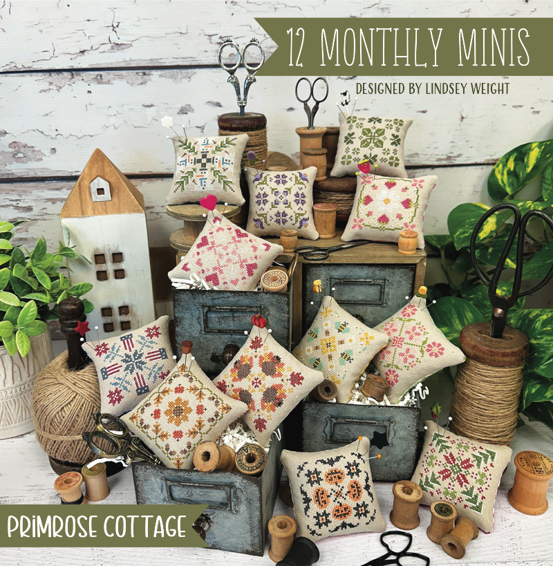 Preorder- 12 Monthly Mini's by Primrose Cottage Stitches Nashville 2024