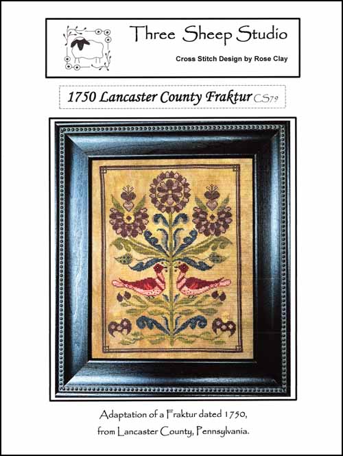 1750 Lancaster County Fraktur by Three Sheep Studio