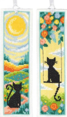 2 Cats in the Garden Bookmarks by Vervaco