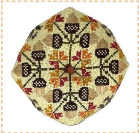 Acorn Biscornu by Praiseworthy Stitches