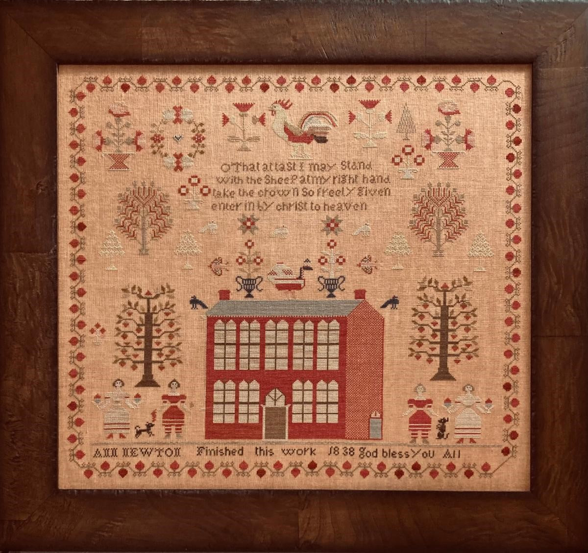 Ann Newton 1838 Sampler  by Cardan Antiques & Needlework