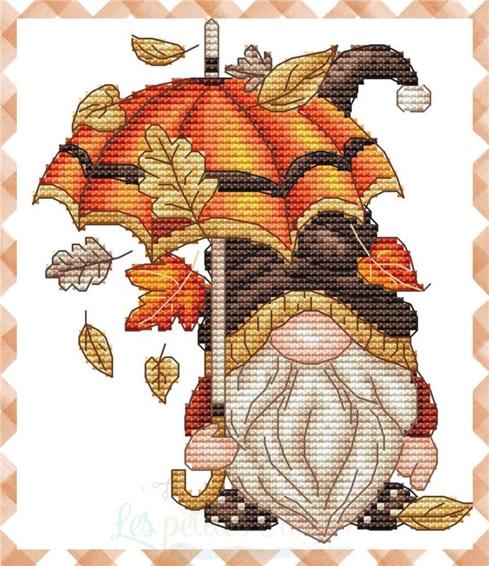 Autumn Gnome Umbrella by Les petites croix de Lucie
