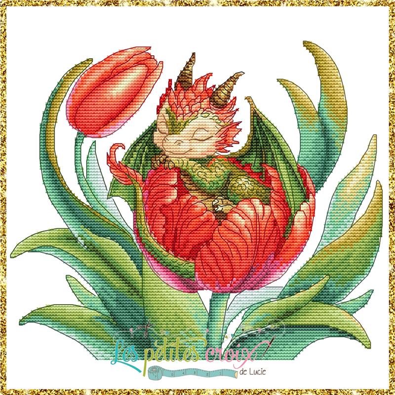 Baby Dragon Tulip by Les petites croix de Lucie