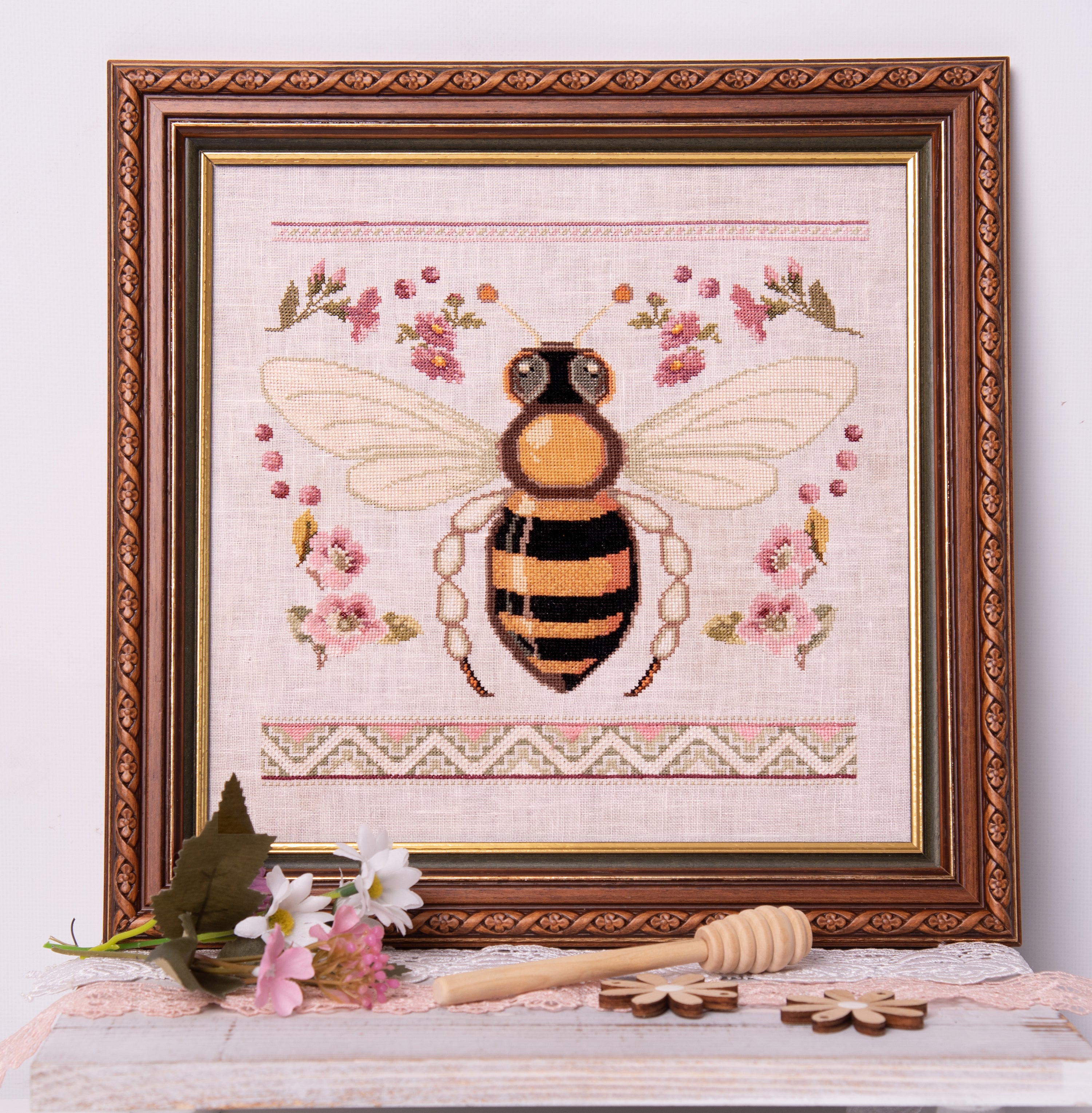 Bee and Blossoms - Samplers and Primitives - Preorder - BeStitchMe
