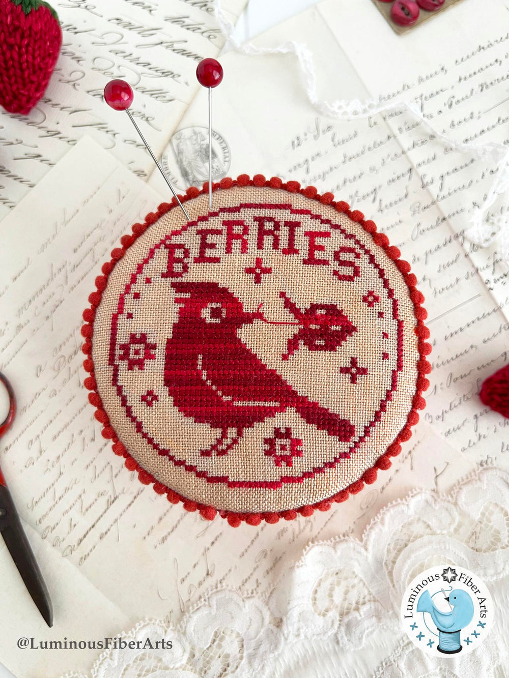 Bird in the Berry Patch - Luminous Fiber Arts - Preorder - BeStitchMe