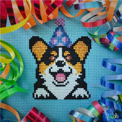 Birthday Corgi by BAD Stitch