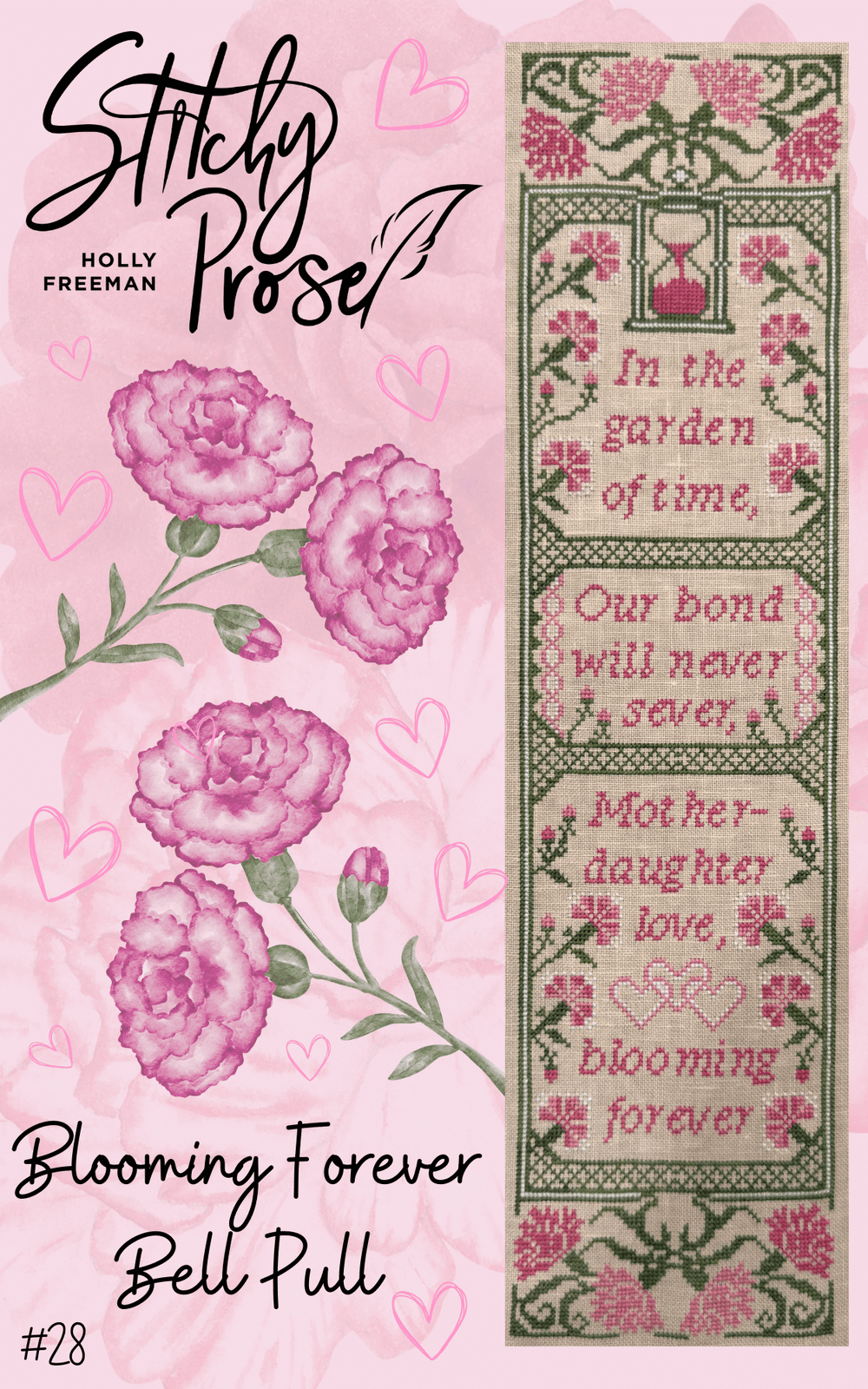Blooming Forever Bell Pull by Stitchy Prose