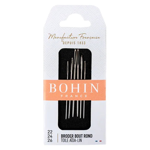 Bohin Needles Broder Bout Rond Size 22 24 26