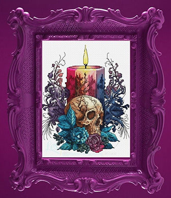 Candle Skull Roses by Les petites croix
