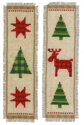 Checkered Christmas Tree Bookmark Set of 2