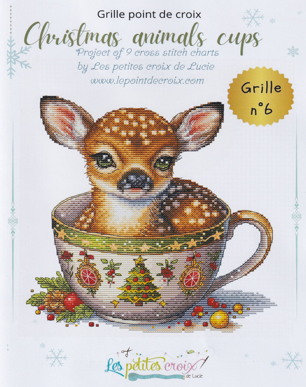 Christmas Animals Cups Reindeer by Les petites croix de Lucie
