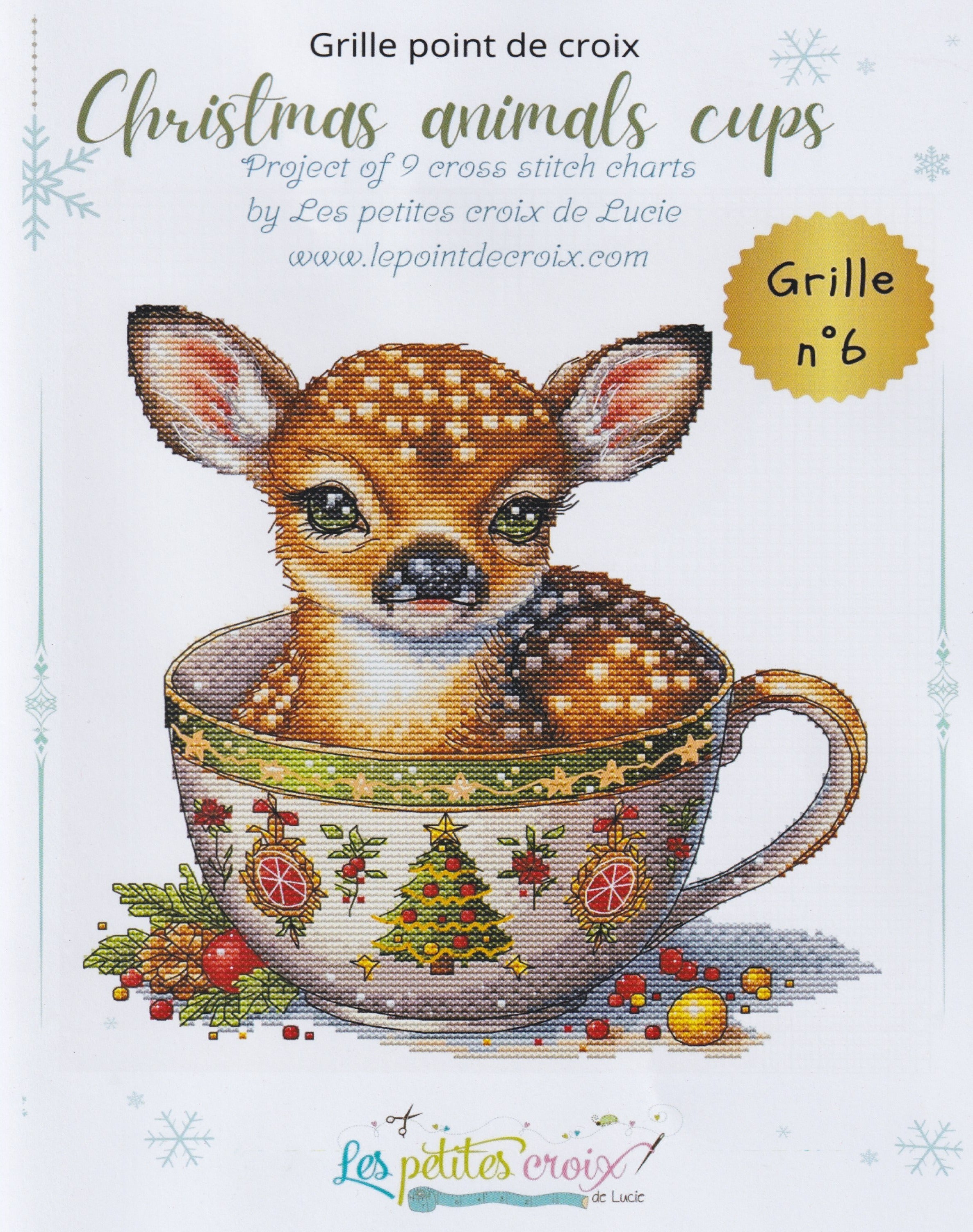 Christmas Animals Cups Reindeer by Les petites croix de Lucie
