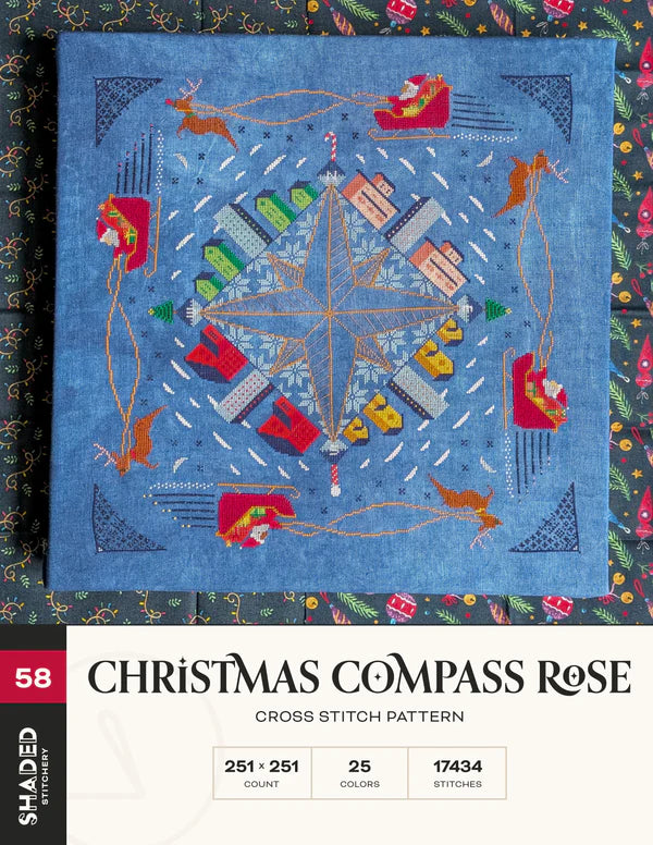 Christmas Compass Rose - Shaded Stitchery - Preorder - BeStitchMe