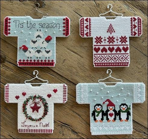 Christmas Jumper Ornaments Collection II by Haystack Stitching