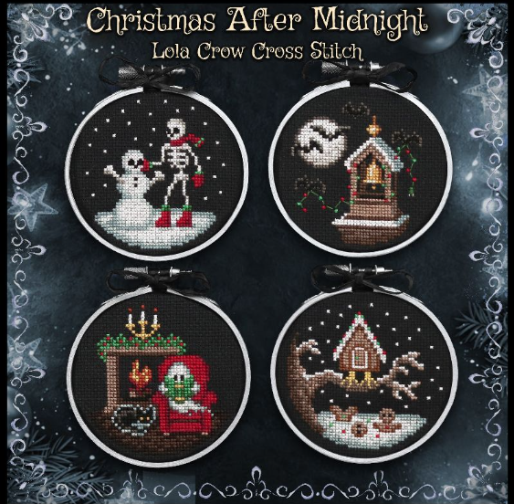 Christmas After Midnight Ornament Set by Lola Crow Cross Stitch - Preorder