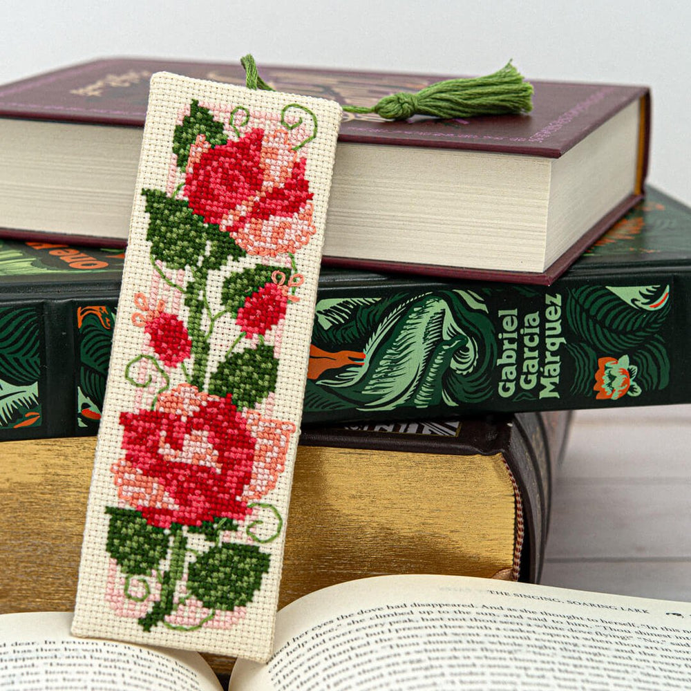 Climbing Roses Bookmark by Counting Puddles