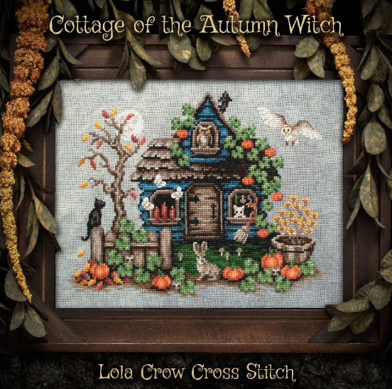 Cottage of the Autumn Witch by Lola Crow Cross Stitch - Preorder
