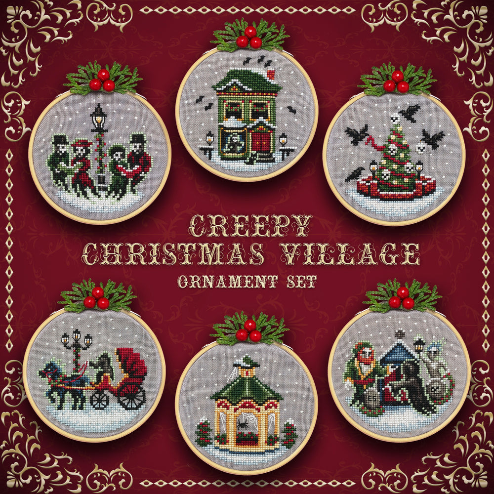 Creepy Christmas Village Ornament Set by Lola Crow