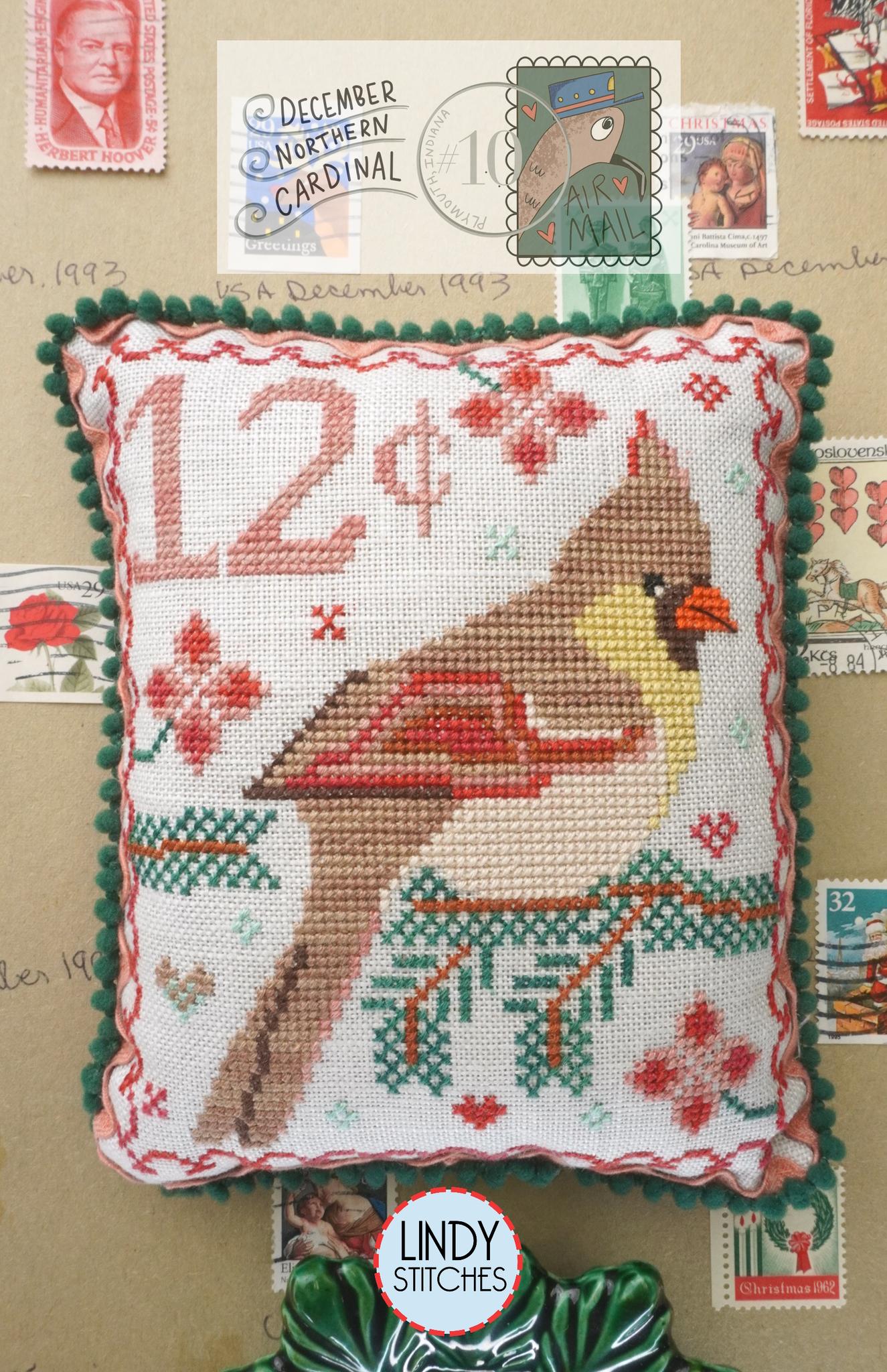 December Northern Cardinal by Lindy Stitches