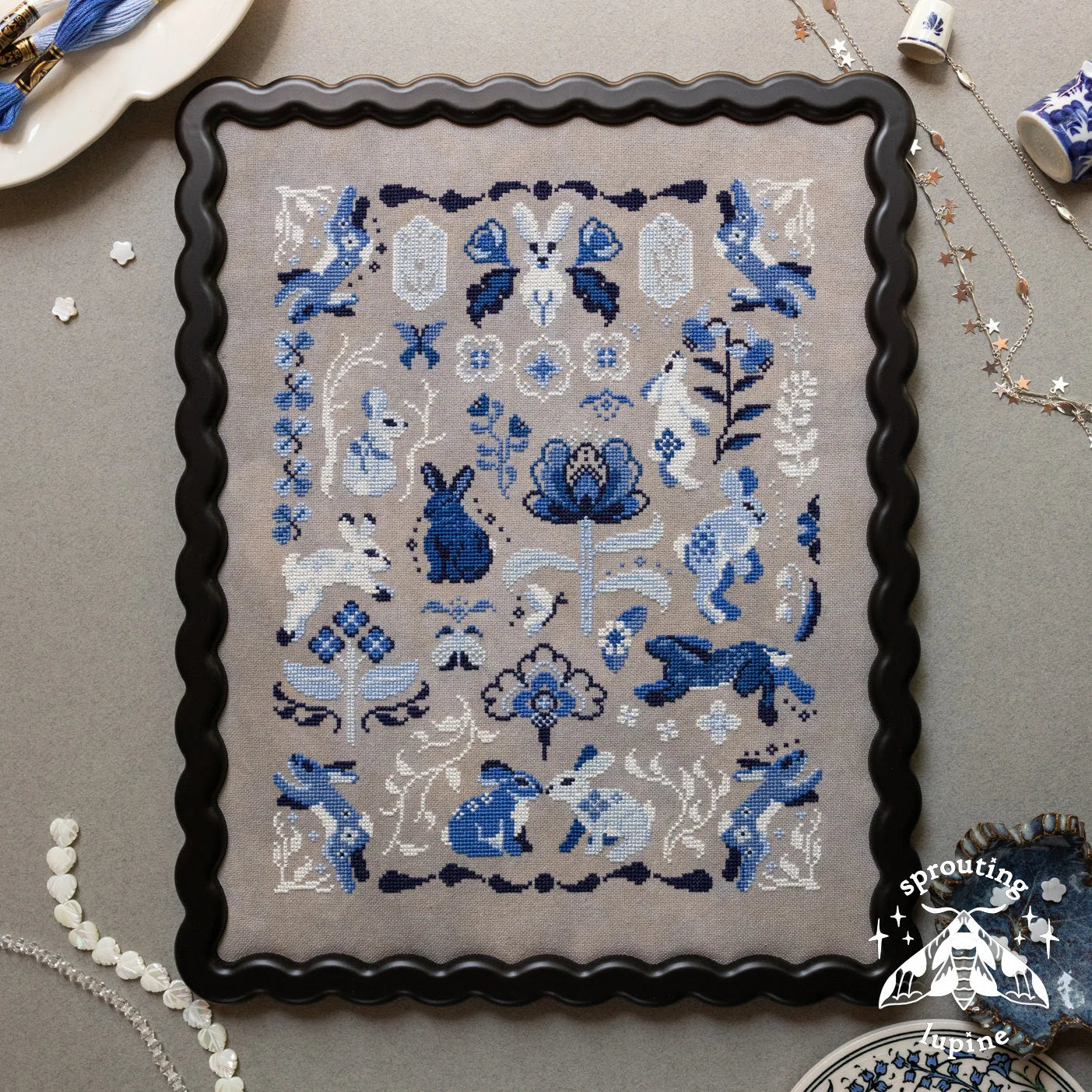 Delft Bunnies by Sprouting Lupine - Preorder