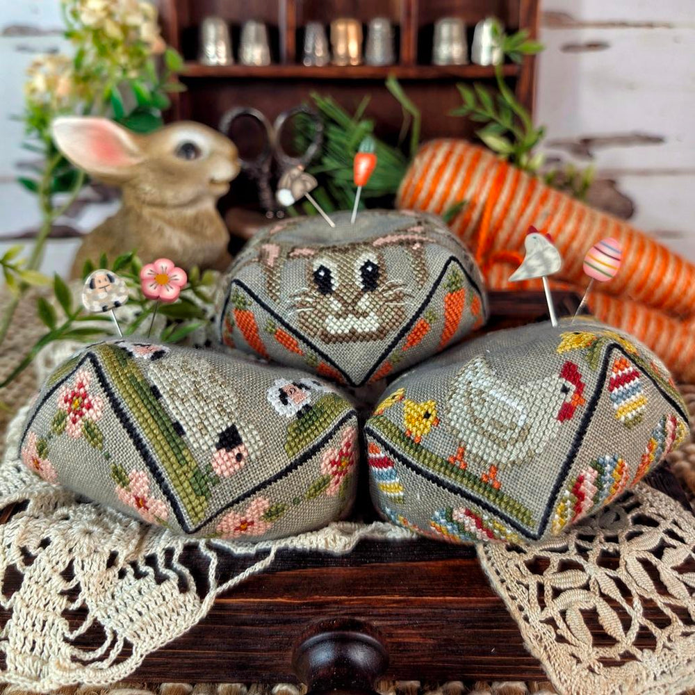 Easter Biscornu Trio by PuntiniPuntini