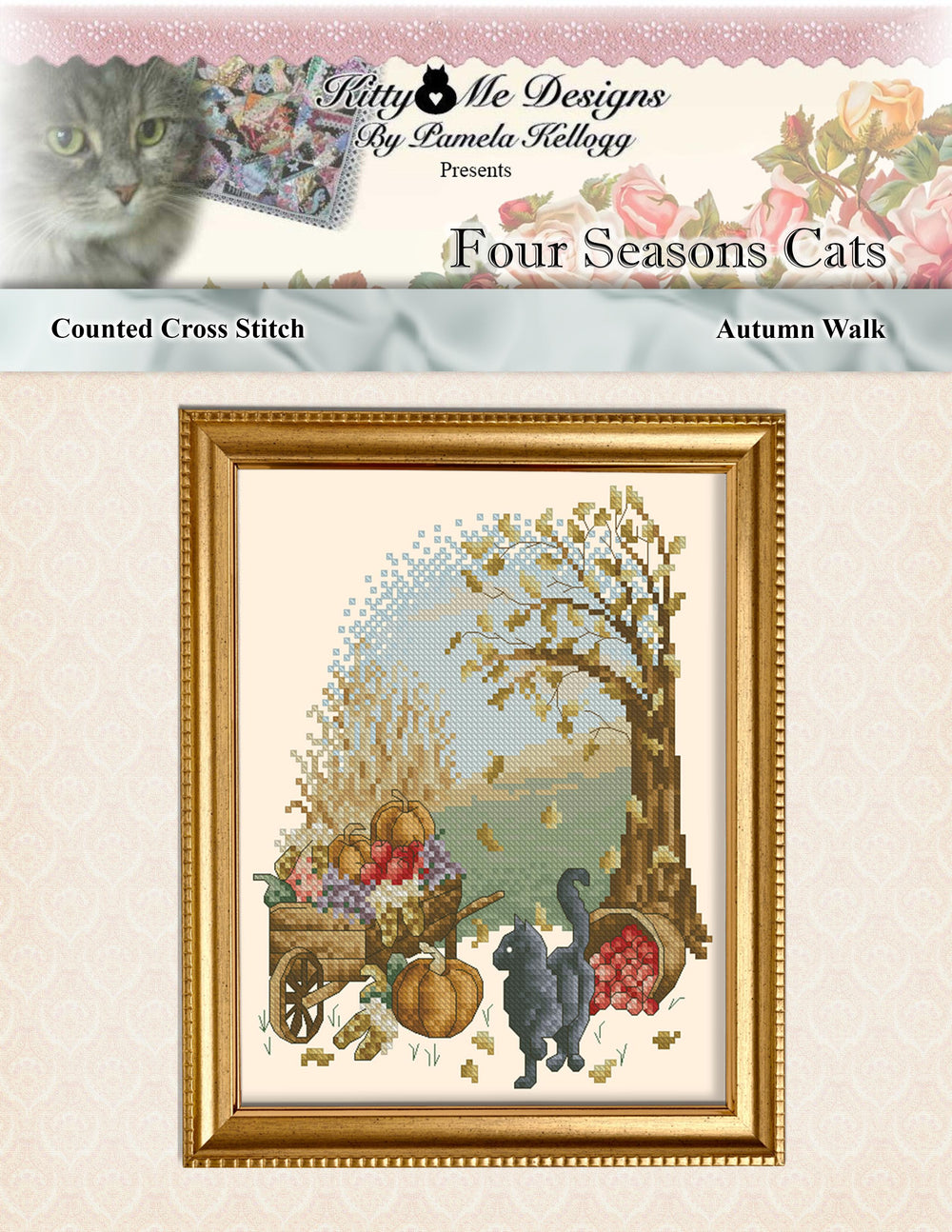 Four Seasons Cats Autumn Walk by Kitty and Me Designs