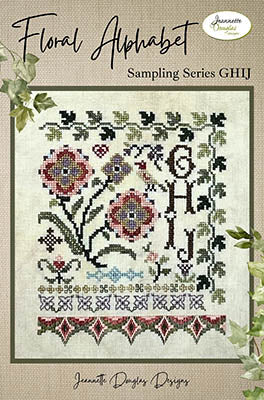 GHIJ Floral Alphabet Sampling Series by Jeannette Douglas Designs