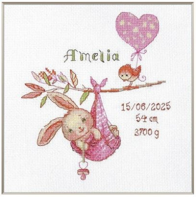Girl Birth Sampler by Aine