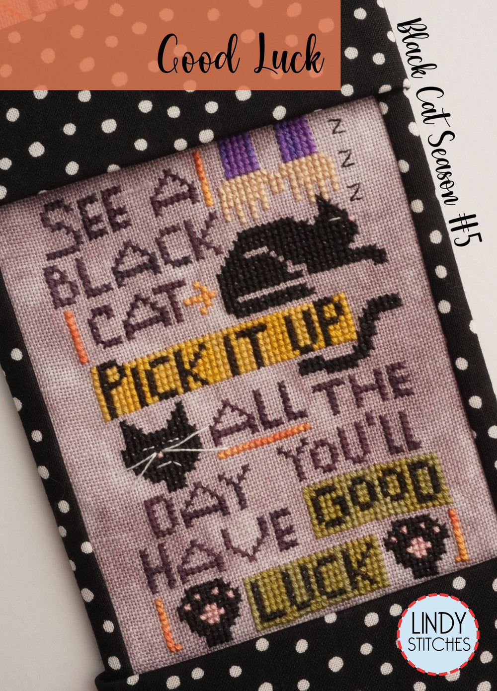 Good Luck Black Cat Season Series 5 by Lindy Stitches