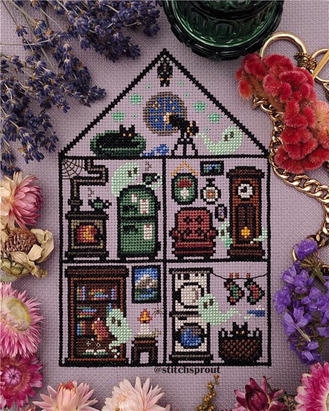 Gravestone Manor by StitchSprout Cross Stitch