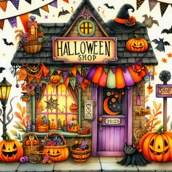 Halloween Shop Needleminder by Les petites croix de Lucie