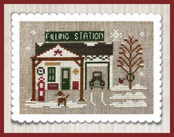 Hometown Holiday Pop's Filling Station by Little House Needleworks