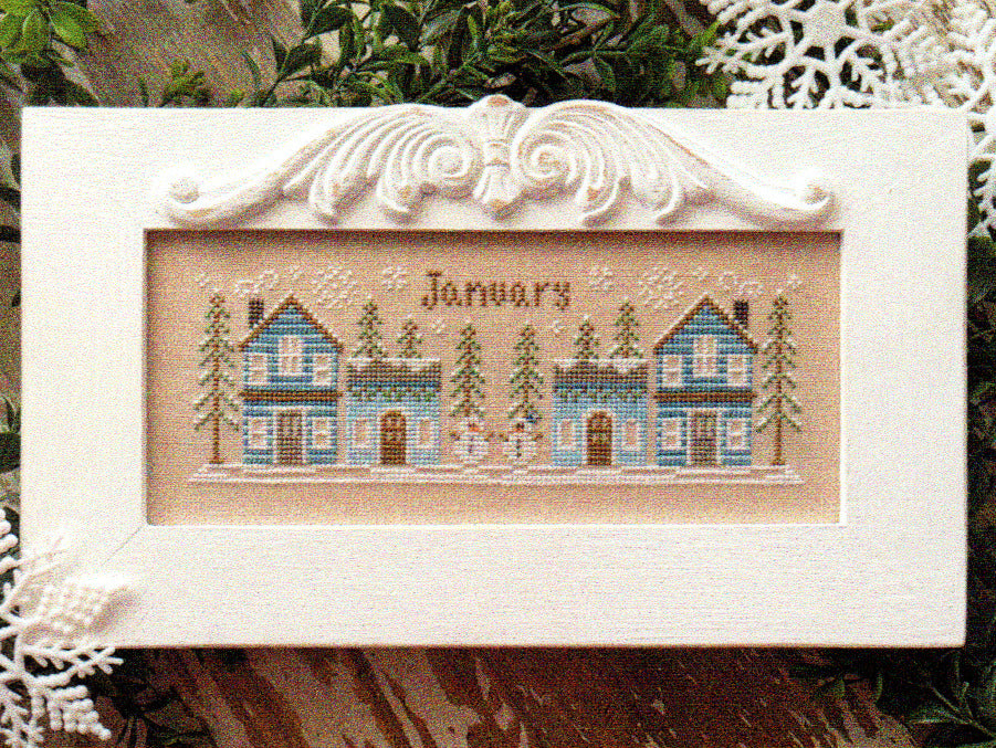 January Mini Village by Country Cottage Needleworks