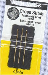John James Gold Plated Cross Stitch Needles Size 28