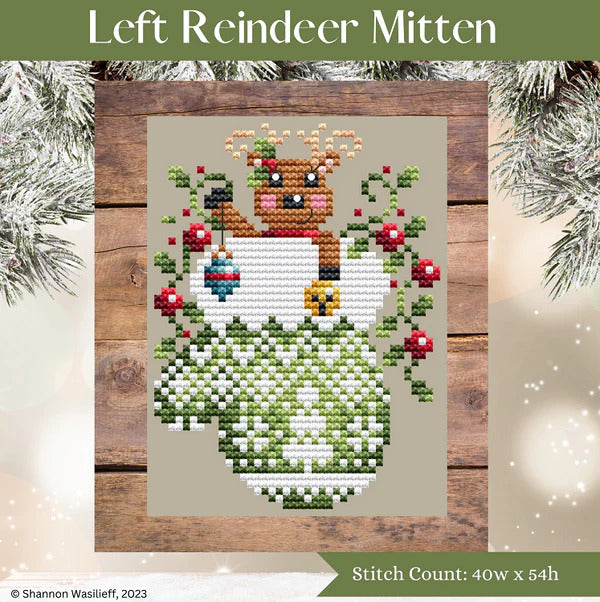 Left Reindeer Mitten by Shannon Christine Designs
