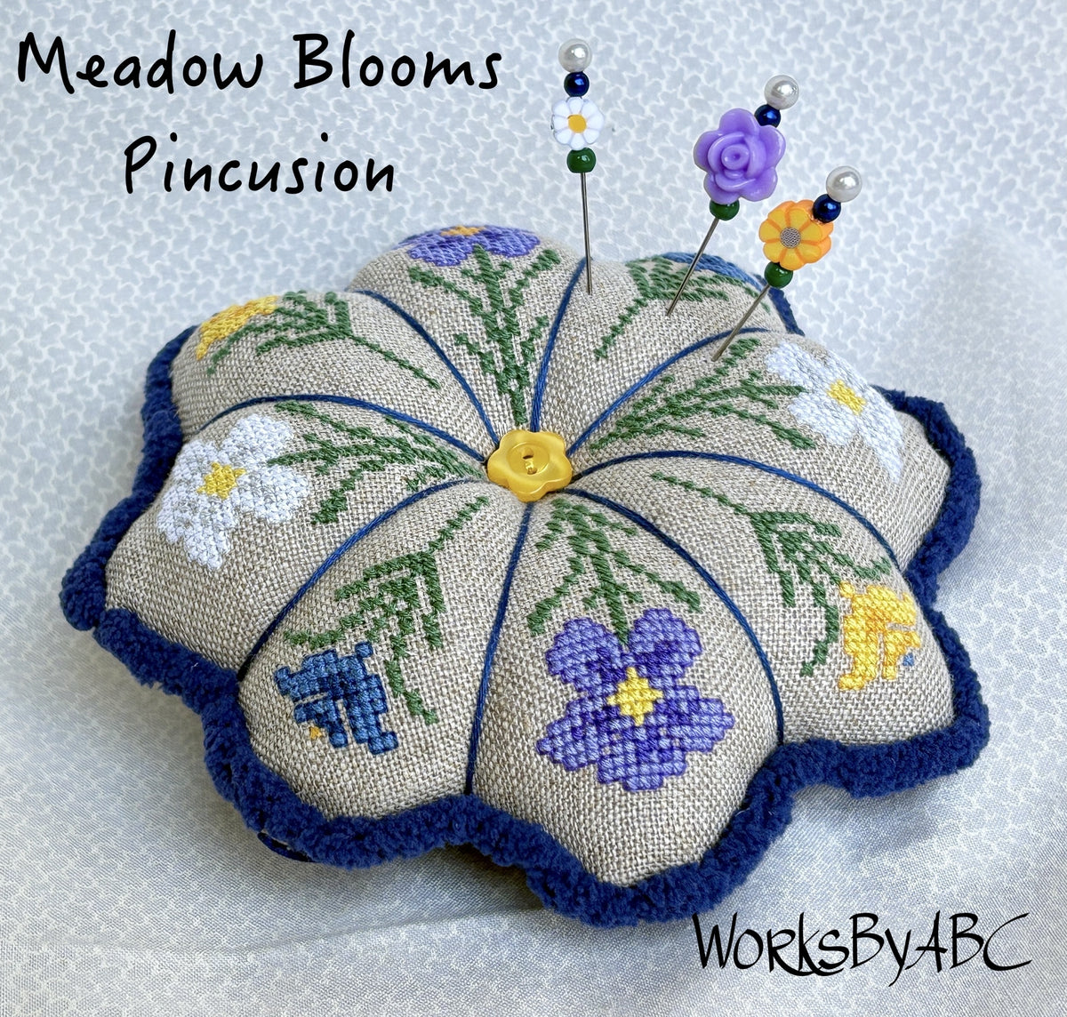 Meadow Blooms Pincushion by WorksByABC
