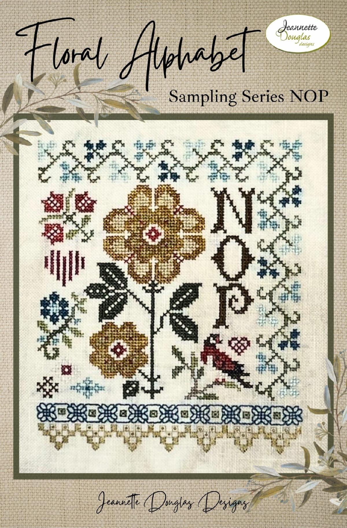 NOP Floral Alaphabet Sampling Series by Jeannette Douglas Designs