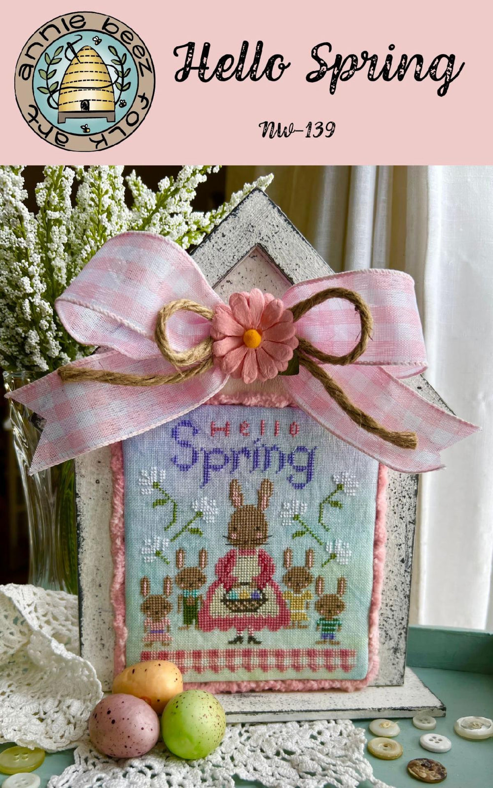 Hello Spring - Annie Beez Folk Art - Preorder - BeStitchMe