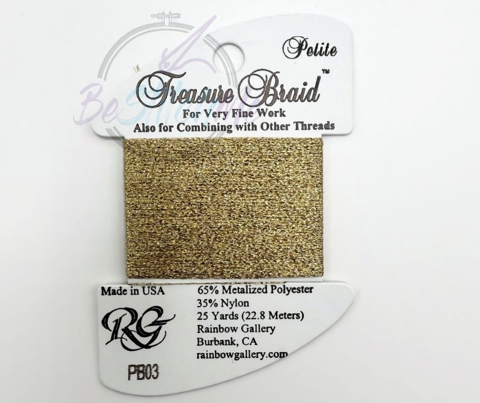 PB03 Gold Petite Treasure Braid by Rainbow Gallery