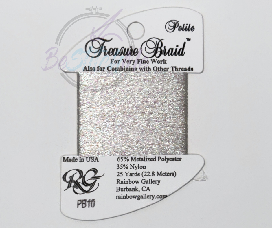 PB10 White Petite Treasure Braid by Rainbow Gallery