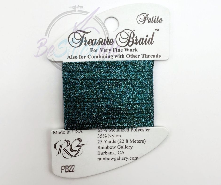 PB22 Dark Turquoise Petite Treasure Braid by Rainbow Gallery
