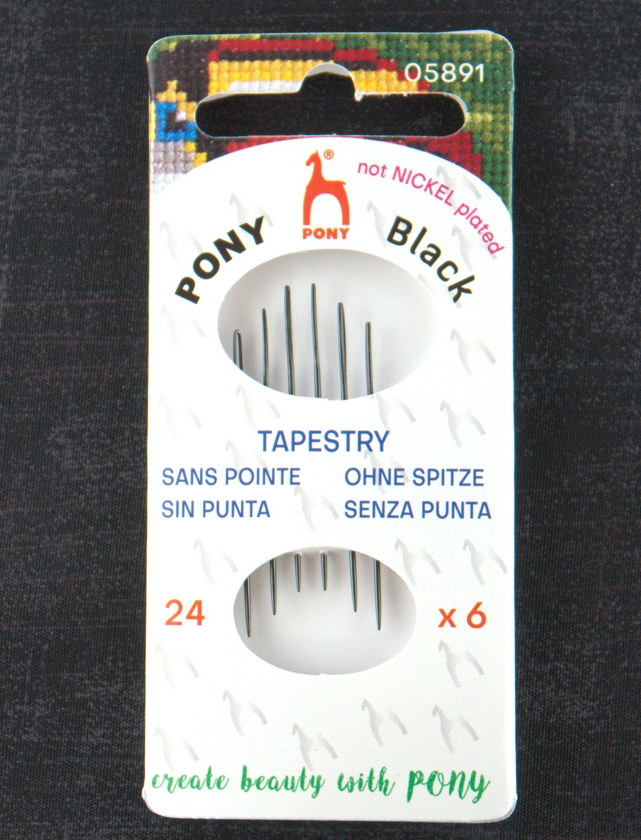 Pony Black Tapestry Needles Size 24