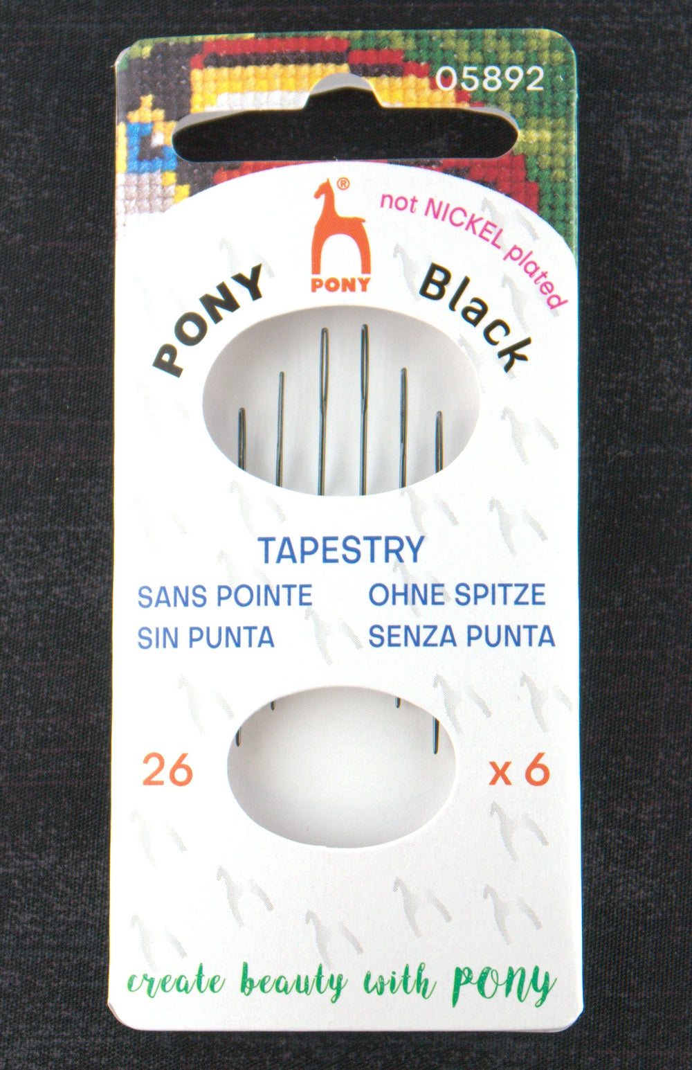 Pony Black Tapestry Needles Size 26 - BeStitchMe