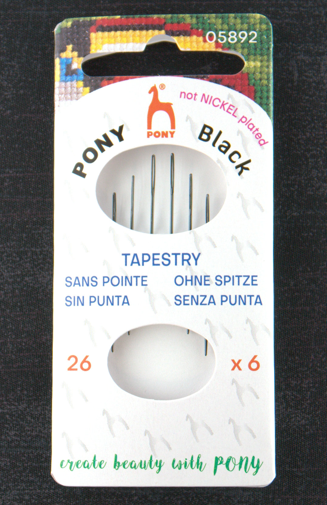 Pony Black Tapestry Needles Size 26 - BeStitchMe