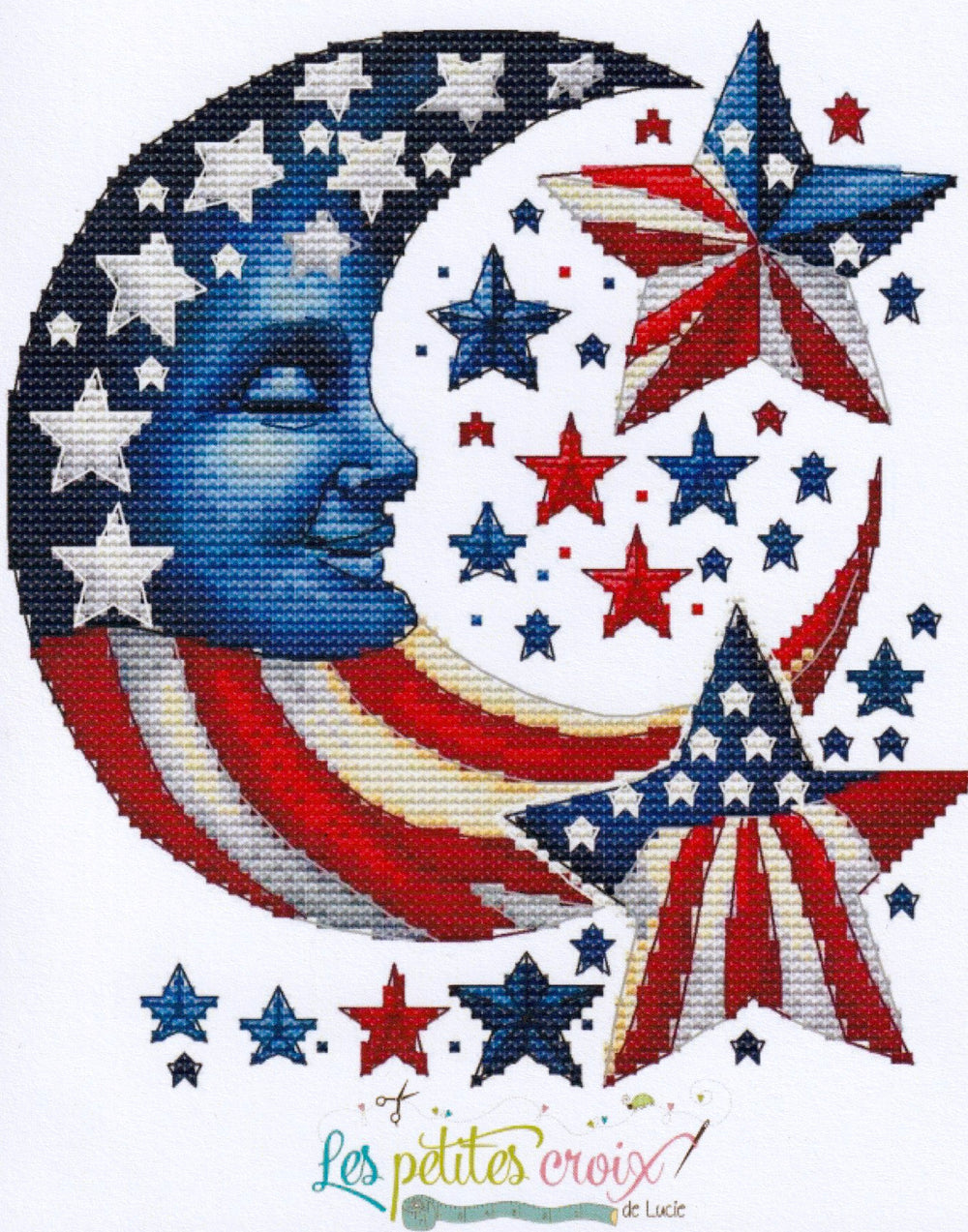 Patriotic Moon by Les Petites Croix
