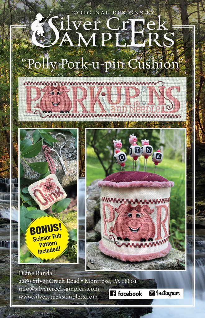 Polly Pork-u-pin Cushion by Silver Creek Samplers