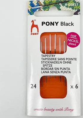Pony Black Tapestry Needles with White Eye Size 24 - BeStitchMe