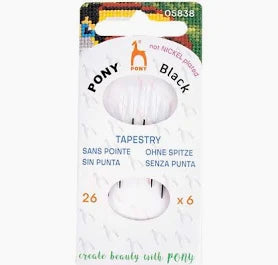 Pony Black Tapestry Needles with White Eye Size 26 - BeStitchMe