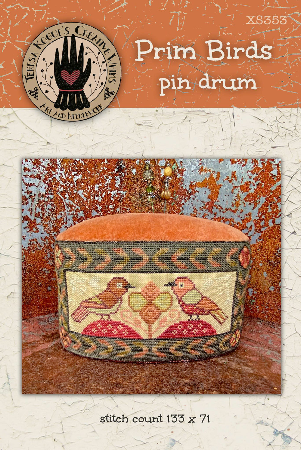 Prim Birds pin drum by Teresa Kogut
